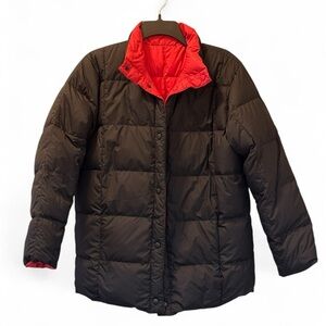 Lands End~Goose Down~Puffer Jacket~Pink/Black Reversible~Size Small 6-8 Reg.~UC
